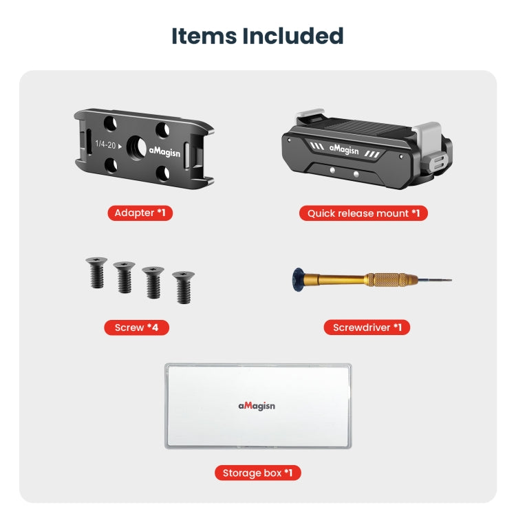 aMagisn Metal Magnetic Absorption Kit For GoPro HERO12 Black /11 Black /10 Black /9 Black - free shipping - PMC TechLife - Order now!