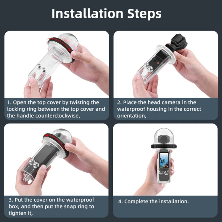 For DJI Osmo Pocket 3 BRDRC 40m Depth Waterproof Case Diving Housing Cover(Black Handle) - free shipping - PMC TechLife - Order now!