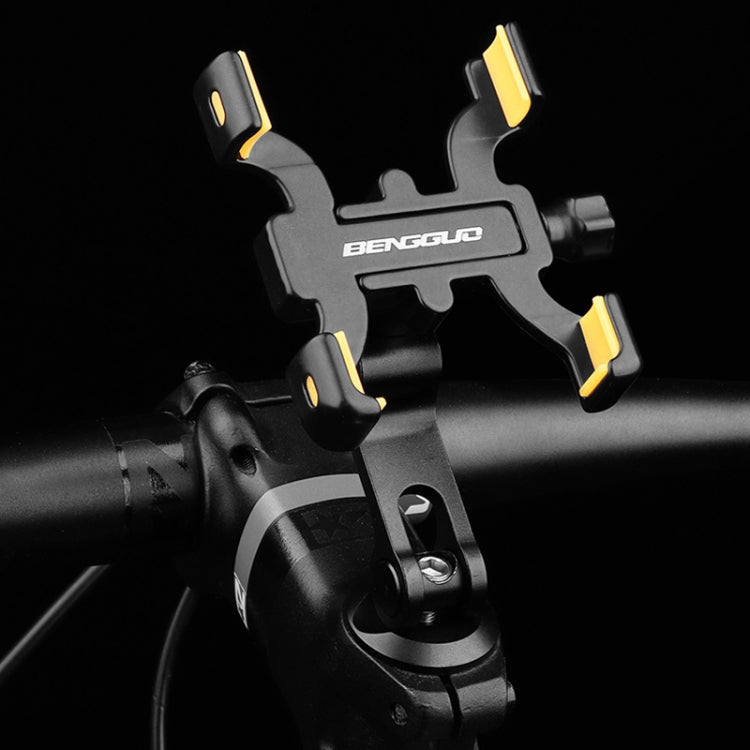 BENGGUO Bicycle Aluminum Alloy Four-claw Cycling Mobile Phone Holder, Model: Stem Style - Holders by BENGGUO | Online Shopping South Africa | PMC TechLife | Buy Now Pay Later Mobicred
