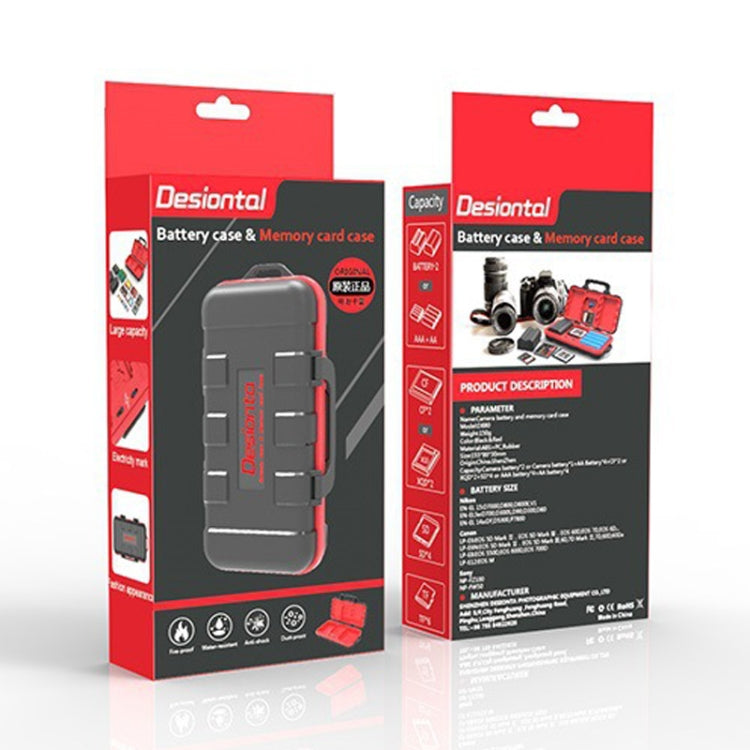 Desiontal LP-E6 Waterproof SD Card Holder Camera Battery Case(Black) - by Desiontal | Online Shopping South Africa | PMC TechLife | Buy Now Pay Later Mobicred
