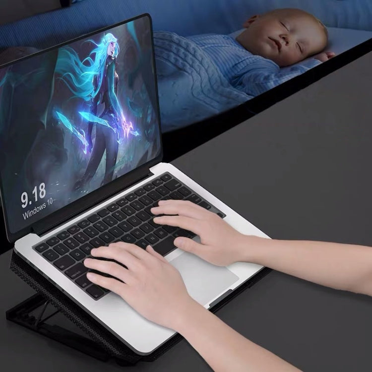 NUOXI S200C Laptop Silent Radiator Multi-level Adjustable Metal Bracket Base(Blue) - free shipping - PMC Jewellery - Order now!