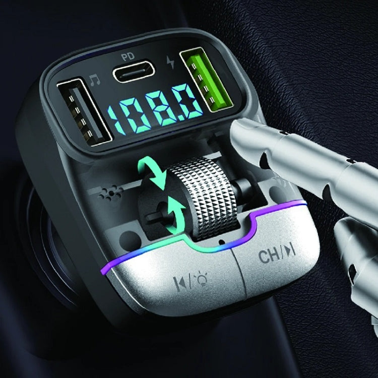 Car Bluetooth MP3 Player Fast Charging Charger(Black) - Car Charger by PMC TechLife | Online Shopping South Africa | PMC TechLife | Buy Now Pay Later Mobicred