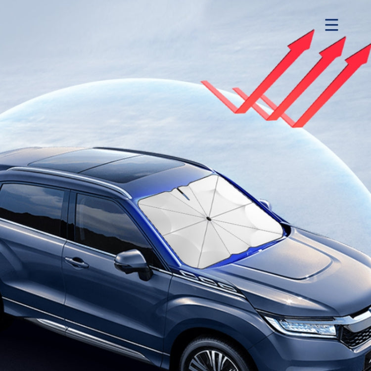 140x79cm Car Front Gear Opening Style Insulated Sun Protection Parasol(Blue Base Cloth) - Window Foils & Solar Protection by PMC TechLife | Online Shopping South Africa | PMC TechLife | Buy Now Pay Later Mobicred