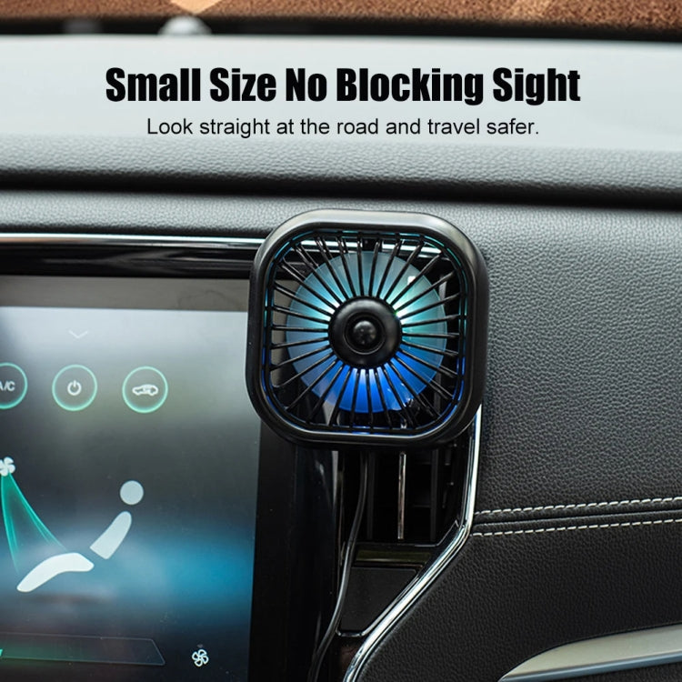 F11 Car USB Colorful Gradient Light Cooling Fan Automotive Interior, Color: Black - Heating & Fans by PMC TechLife | Online Shopping South Africa | PMC TechLife | Buy Now Pay Later Mobicred