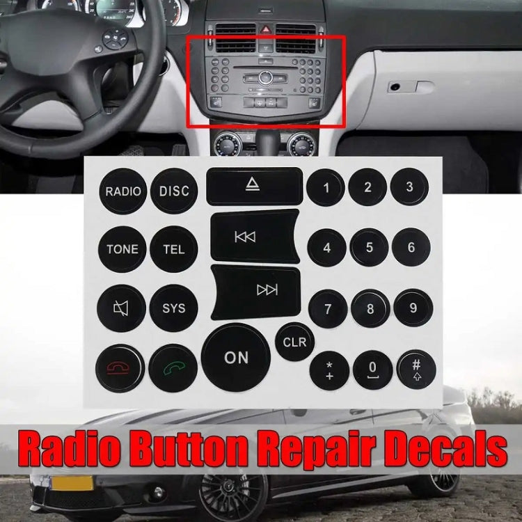 For Mercedes Benz C/E/GLK/W 2007-2014 Radio Button Repair Sticker(Style One) - Decorative Sticker by PMC TechLife | Online Shopping South Africa | PMC TechLife | Buy Now Pay Later Mobicred