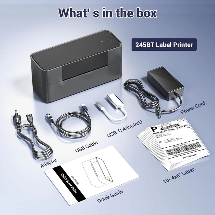 Phomemo PM245-BT Bluetooth Shipping Label Printer Support Labels Width 1- 4.6 Inch(UK Plug) - free shipping - PMC TechLife - Order now!