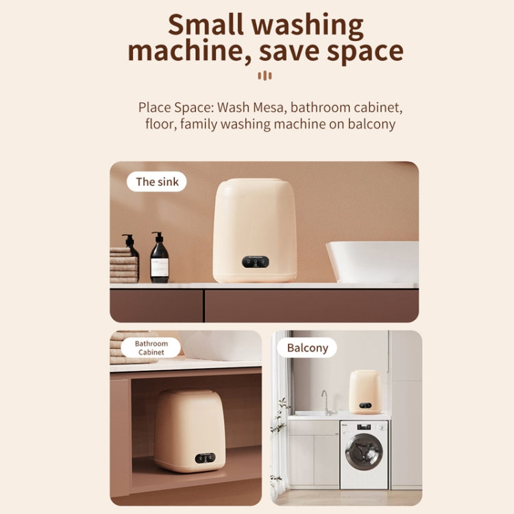 Small Household Portable Underwear Washing Machine, Size: EU Plug(Milk Yellow) - free shipping - PMC TechLife - Order now!