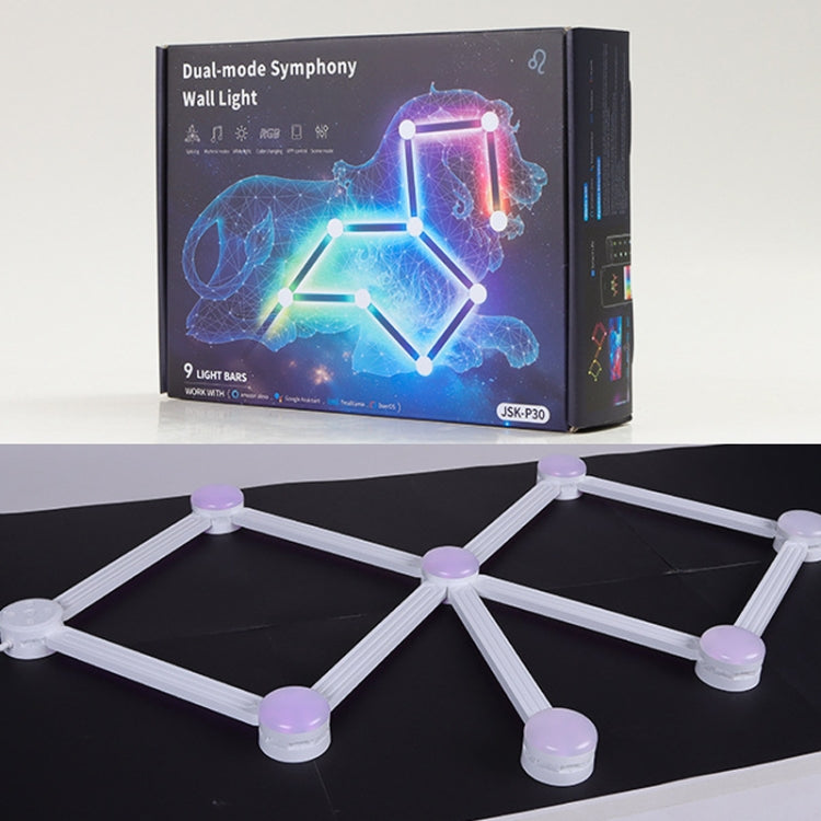 JSK-P30 9 Sections Smart WiFi Bluetooth Splicing Atmosphere Light Sound Control Constellation Light Support Amazon Alexa / Google Assistant / DuerOS US Plug(White) - Novelty Lighting by PMC TechLife | Online Shopping South Africa | PMC TechLife | Buy Now Pay Later Mobicred