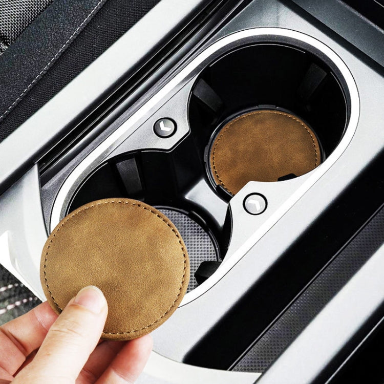 2pcs/ Set Car Suede Anti-Slip Water Coaster Car Interior Decoration(Gray) - Car Drink Holders by PMC TechLife | Online Shopping South Africa | PMC TechLife | Buy Now Pay Later Mobicred