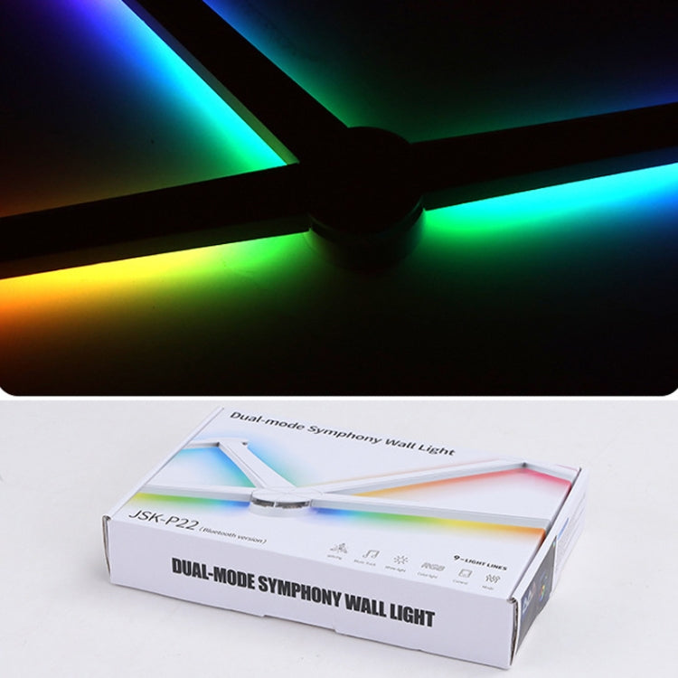 JSK-P22 5V Bluetooth RGB Stitching Light E-Sports Atmosphere Decorative Lamp, Style: 9 Sections+USB To DC Line+EU Plug(Black) - Novelty Lighting by PMC TechLife | Online Shopping South Africa | PMC TechLife | Buy Now Pay Later Mobicred