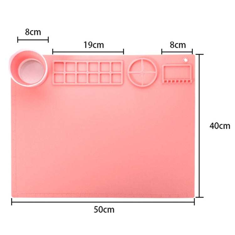 50x40cm Silicone Double Bowl Painting Pad Graffiti Oil Painting Mat Erasable and Washable Silicone Pad(Light Blue) - Art Supplies by PMc TechLife | Online Shopping South Africa | PMc TechLife | Buy Now Pay Later Mobicred