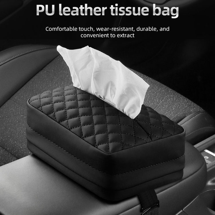 Car Sun Visor Armrest Box Back Hanging Tissue Box(Brown) - Tissue Boxes by PMC TechLife | Online Shopping South Africa | PMC TechLife | Buy Now Pay Later Mobicred
