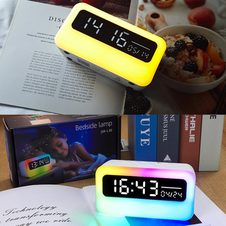 JSK-L30 Bluetooth Speaker Atmosphere Alarm Clock Regularly Wake Up APP Smart Home Charging Night Light(White) - Alarm Clocks by PMc TechLife | Online Shopping South Africa | PMc TechLife | Buy Now Pay Later Mobicred
