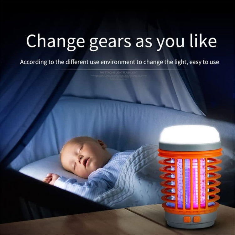 E-SMARTER W890-1 Solar LED Electric Shock Mosquito Light Outdoor USB Rechargeable Lighting Mosquito Trap(Blue) - Repellents by E-SMARTER | Online Shopping South Africa | PMC TechLife | Buy Now Pay Later Mobicred