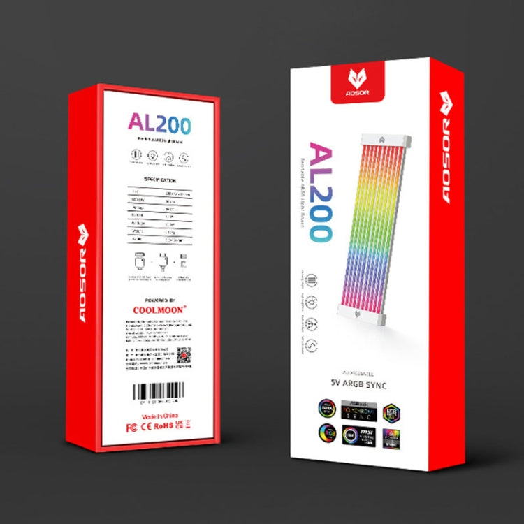 AOSOR Al200 Neon Cable Computer Motherboard Graphics Card Glow Board Power Supply Line Decoration(White) - free shipping - PMC Jewellery - Order now!