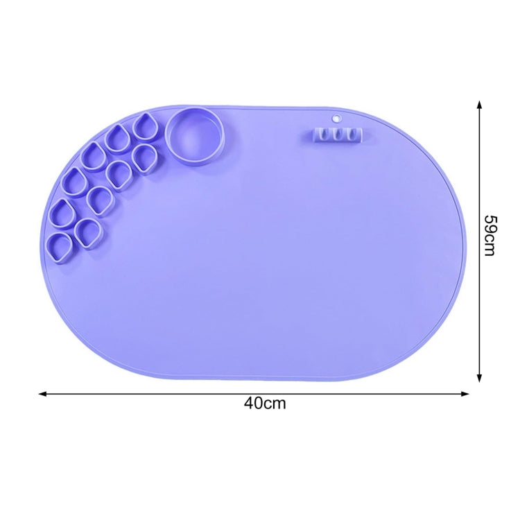 59 x 40cm Oval Silicone Painting Pad Art Mat for Drawing Clay(Blue) - free shipping - PMc TechLife - Order now!