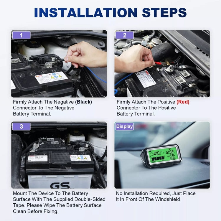 ANCEL 12V LED Car Battery Tester SOH/SOC Rechargeable Battery Analysis Tool - free shipping - PMC TechLife - Order now!