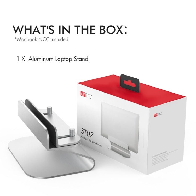 AhaStyle ST07 Laptop Stand Tablet Vertical Aluminum Desktop Storage Base(Silver) - free shipping - PMC Jewellery - Order now!