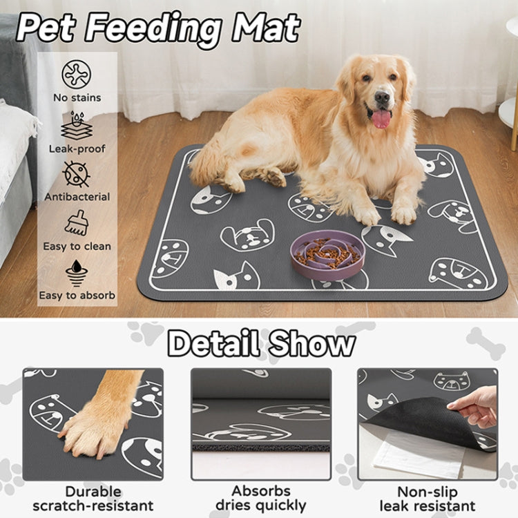 Pet Floor Mat Anti-Tear And Bite Absorbent Feeding Mat Sleeping Anti-Slip Dog Nest Pad, Style: Cats And Dogs Light Gray(50x70cm) - Pads by PMC TechLife | Online Shopping South Africa | PMC TechLife | Buy Now Pay Later Mobicred