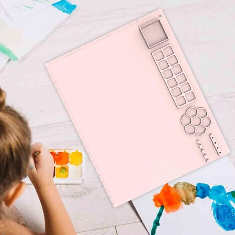 50x40cm Silicone Painting Pad With Paint Holder Art Mat For Drawing Clay(Sky Blue) - free shipping - PMc TechLife - Order now!