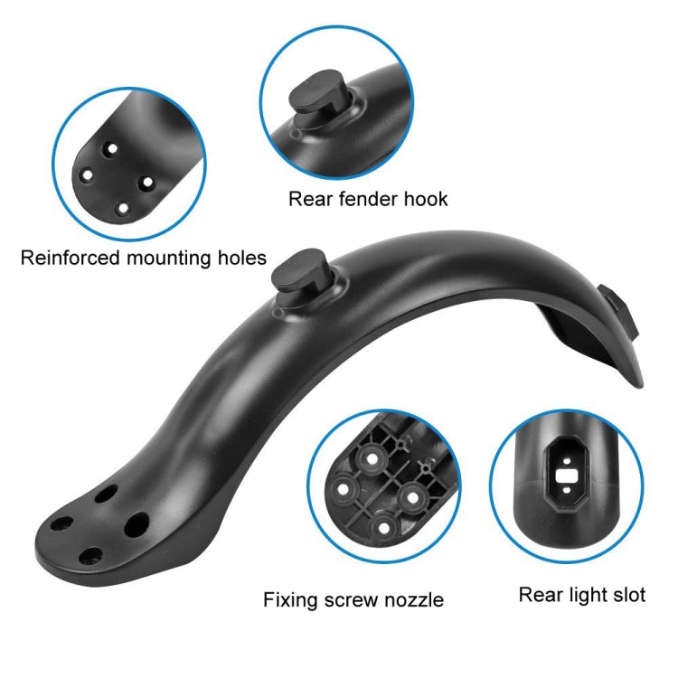 For Xiaomi M365 / 1S / PRO Scooter Accessories Plastic Rear Fender 4 Hole Rear Fenders 8.5 inch Fender, Specification: Fender+Tail Light Set - Accessories & Parts by PMc TechLife | Online Shopping South Africa | PMc TechLife | Buy Now Pay Later Mobicred