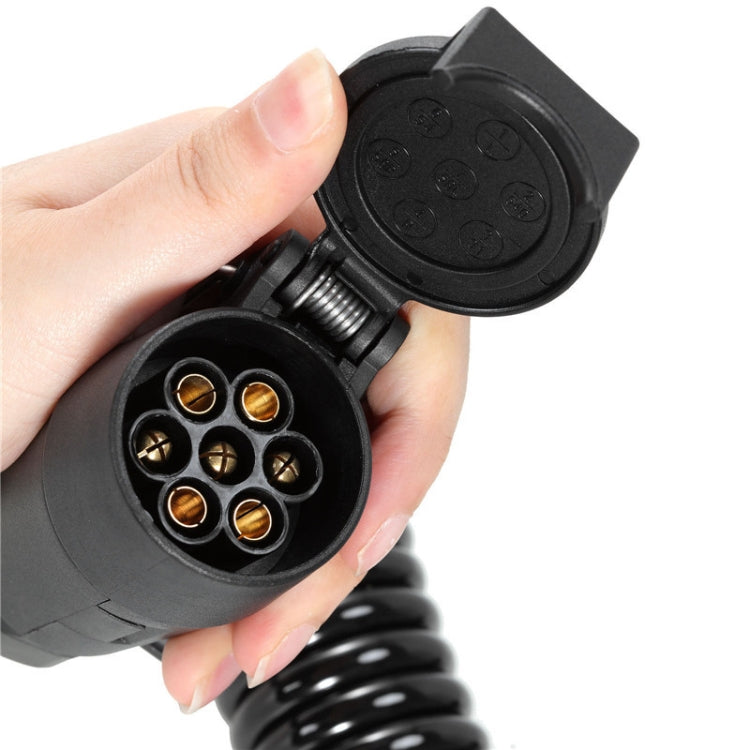 7 Core To 7 Pin Car Trailer Connector With 2m PU Spring Wire(1122) - Terminal connectors by PMC TechLife | Online Shopping South Africa | PMC TechLife | Buy Now Pay Later Mobicred