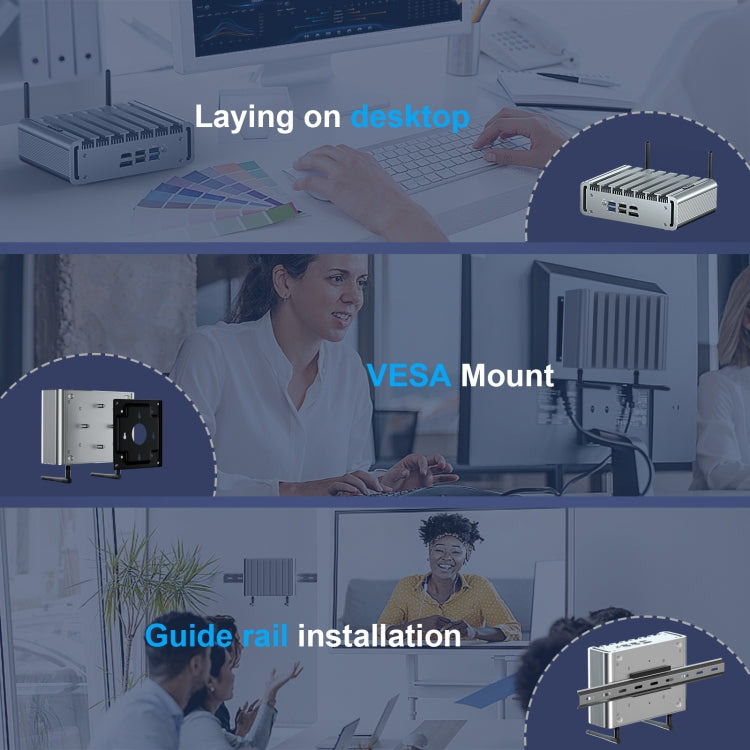 HYSTOU P09B-J4125-4L 8GB DDR4+128GB SSD Industrial Computer Soft Route From 2.5G Multi -Network HTPC Server Mini Console(With EU Adapter) - free shipping - PMc TechLife - Order now!