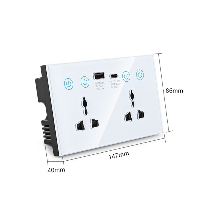 Graffiti Smart Socket With Switch USB+Type-C Dual Port Remote Control Socket, UK Plug, Style: Wifi White - Smart Socket by PMC TechLife | Online Shopping South Africa | PMC TechLife | Buy Now Pay Later Mobicred