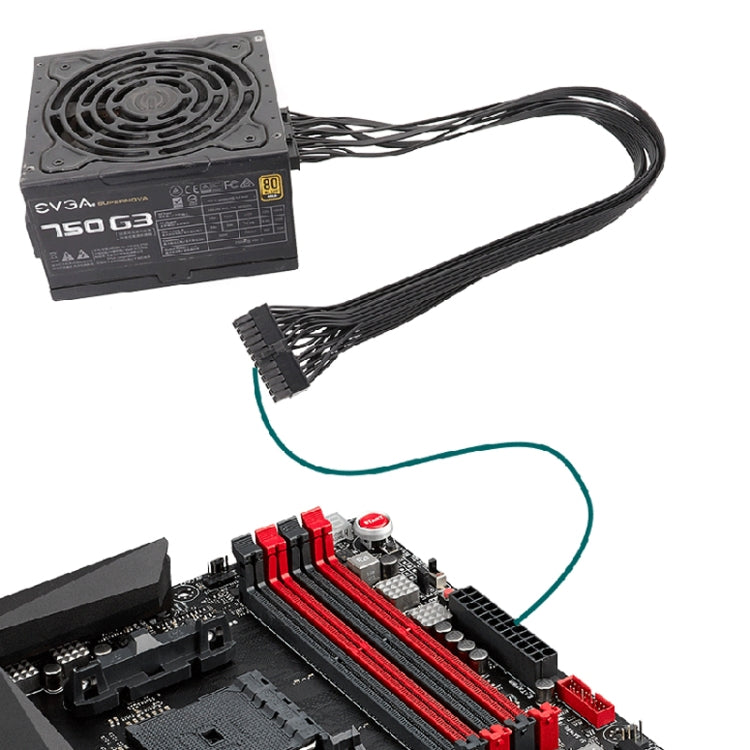 60cm For EVGA 10Pin / 18Pin To 24Pin Flat Cable Module Cable Graphics Card Block Cord - free shipping - PMC Jewellery - Order now!