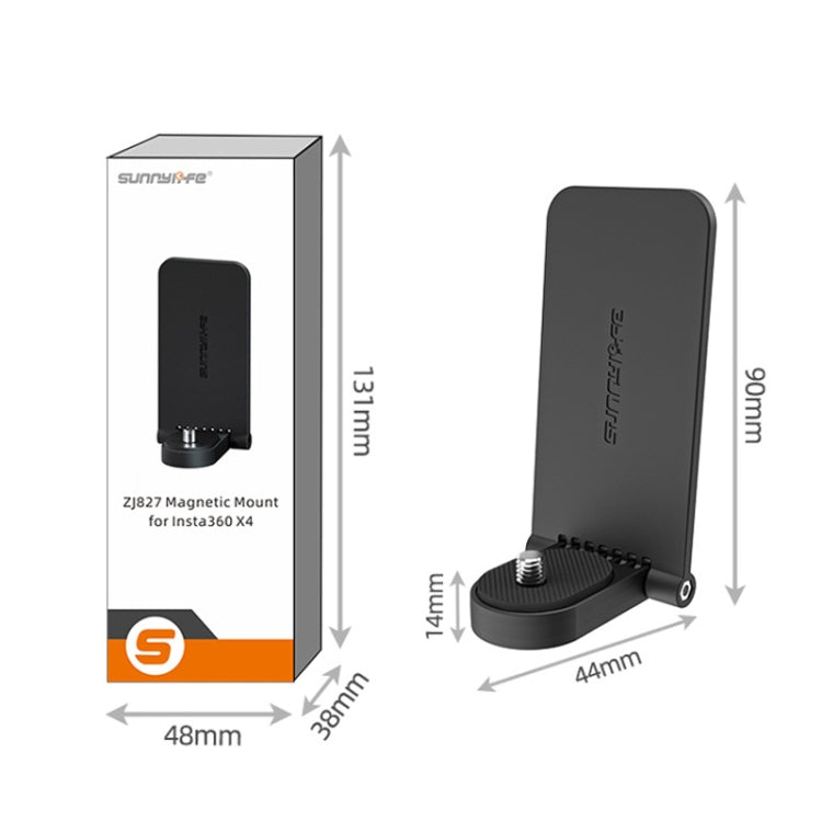 For Insta360 X4 / X3 Sunnylife X4-ZJ827 Magnetic Stand Base Handheld Handle Desktop Support Accessories(Black) - Mount & Holder by Sunnylife | Online Shopping South Africa | PMC TechLife | Buy Now Pay Later Mobicred