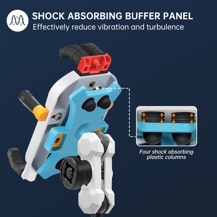 Colorful Motorcycle Shock-absorbing Navigation Mobile Phone Holder(Handlebar Model) - Holder by PMC TechLife | Online Shopping South Africa | PMC TechLife | Buy Now Pay Later Mobicred