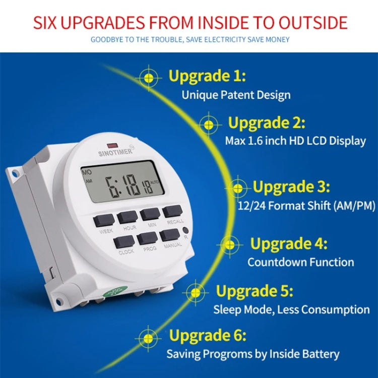 SINOTIMER TM618N-4 12V 7 Days Weekly Programmable Digital Electronic Timer Switch - Switch by SINOTIMER | Online Shopping South Africa | PMC TechLife | Buy Now Pay Later Mobicred