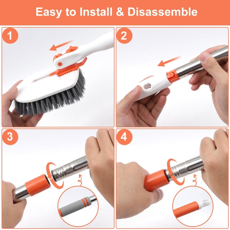 Shower Cleaning Brush With 52 Inch Adjustable Handle Tub Tile Scrubber Brush, Spec: Set 5 - free shipping - PMc TechLife - Order now!
