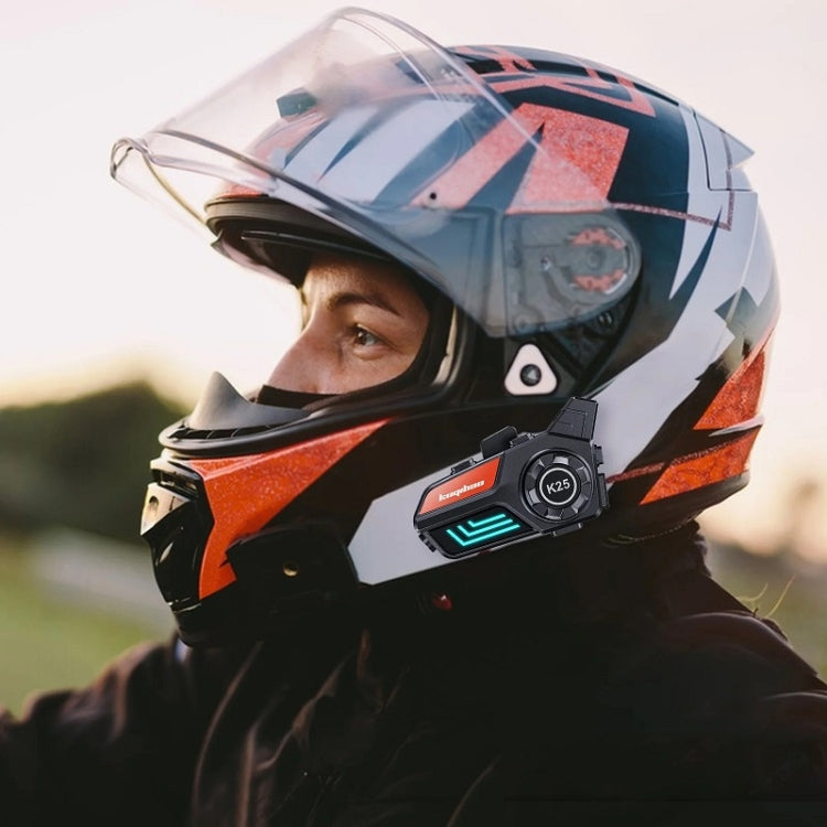 KUQIBAO Motorcycle Helmet Waterproof Bluetooth-compatible Headset With Light(Hard Microphone) - Motorcycle Walkie Talkie by KUQIBAO | Online Shopping South Africa | PMC TechLife | Buy Now Pay Later Mobicred