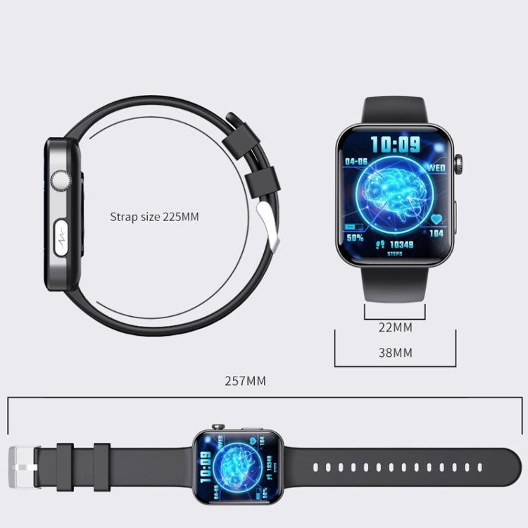 F300 2.1-Inch Screen Smart Watch Supports Bluetooth Calls/ECG/Blood Composition Analysis/50+ Sports Modes, Color: Black Milan - Smart Watches by PMC TechLife | Online Shopping South Africa | PMC TechLife | Buy Now Pay Later Mobicred