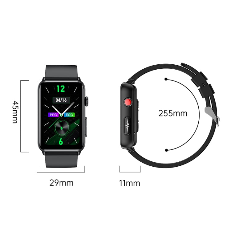 Smart Watch Ring ECG Temperature Heart Rate Blood Pressure Health Bluetooth Talking Watch, Color: Black Leather - Smart Wristbands by PMC TechLife | Online Shopping South Africa | PMC TechLife | Buy Now Pay Later Mobicred