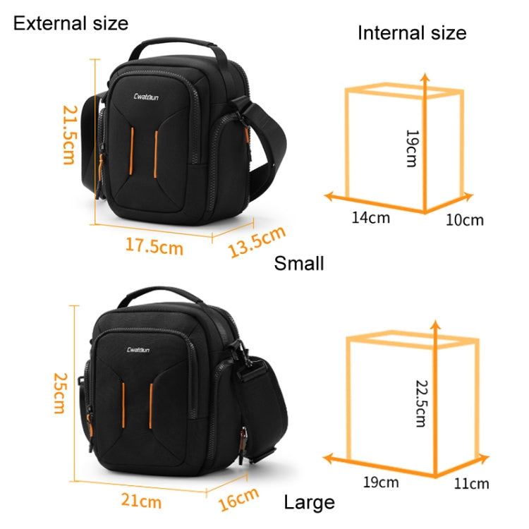Cwatcun D140 Shoulder Crossbody Camera Storage Bag Shockproof Dropproof Leisure Outdoor Small Bag, Color: Small Black - free shipping - PMC TechLife - Order now!
