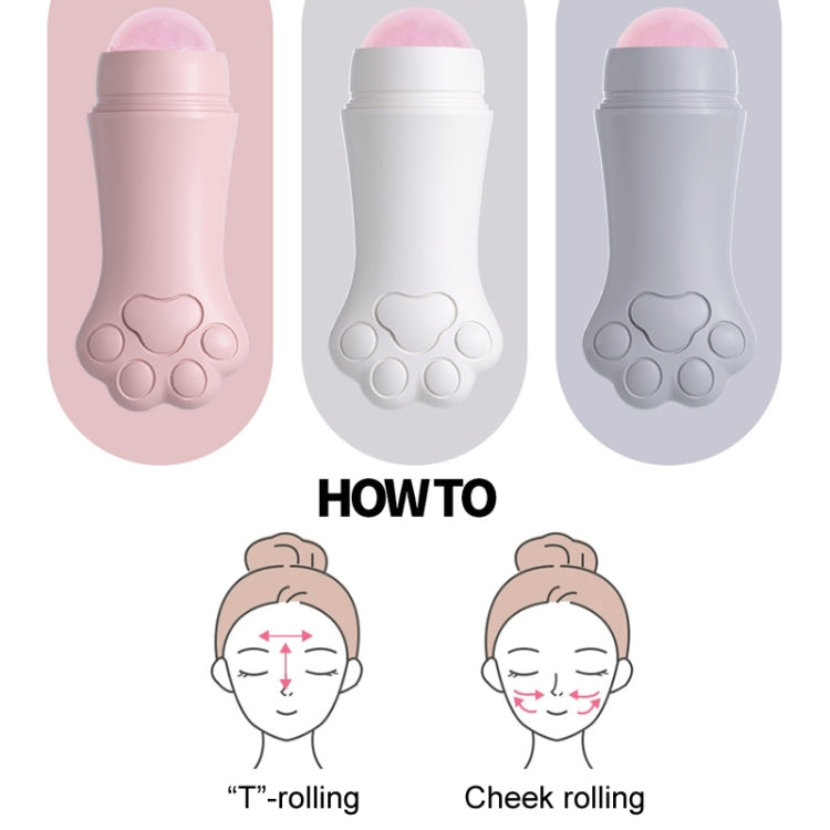 Natural Rose Quartz Face Oil Absorbing Roller Volcanic Stone Facial Skin Repair Cleansing Massager(Pink) - free shipping - PMC TechLife - Order now!
