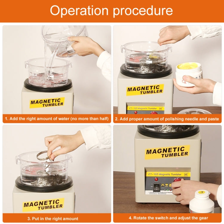 KT-185 Magnetic Polishing Tumbler Stainless Steel Deburring And Polishing Machine, EU Plug(Black) - Polishing Repair by PMC TechLife | Online Shopping South Africa | PMC TechLife | Buy Now Pay Later Mobicred