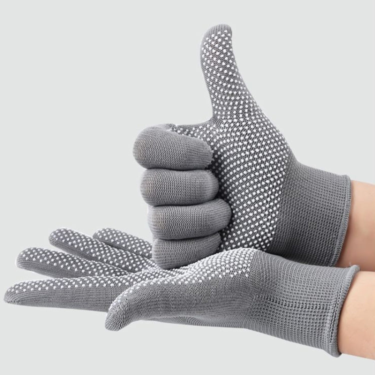 5pairs Outdoor Breathable Non-slip Particle Silicone Hiking Riding Nylon Gloves Thin Mittens(Grey) - Safety Gloves by PMC TechLife | Online Shopping South Africa | PMC TechLife | Buy Now Pay Later Mobicred