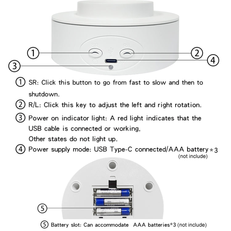 Intelligent Electric Roundabout 360 Degree Rotating Disc Table Live Shooting Video Props(White) - by PMC TechLife | Online Shopping South Africa | PMC TechLife | Buy Now Pay Later Mobicred