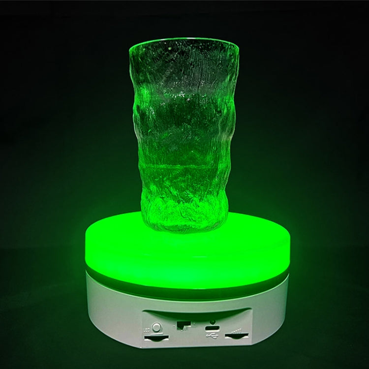 Intelligent Colourful Light Electric Speed Contro Round 360 Degree Rotating Plate Display Table, Color: White Plug-in - by PMC TechLife | Online Shopping South Africa | PMC TechLife | Buy Now Pay Later Mobicred