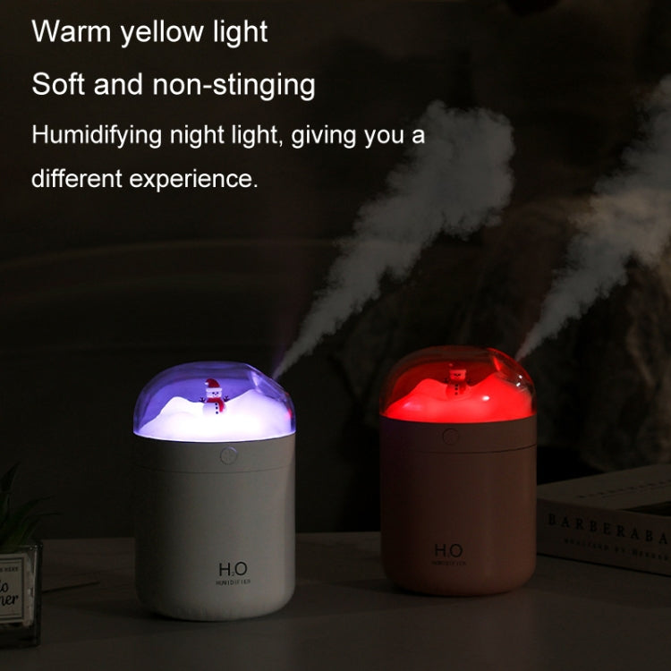 500ml Snowman Humidifier USB Desktop Large Capacity Colorful Ambient Light Air Humidifier(White) - free shipping - PMC TechLife - Order now!