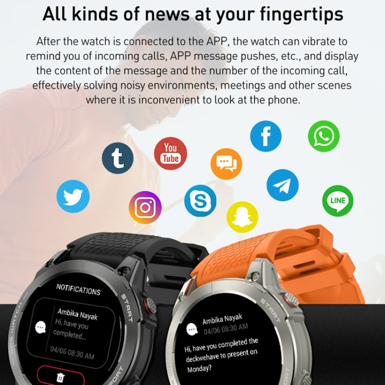 Outdoor Sports Smart Watch 1.43 Inch Ultra HD AMOLED Screen Bluetooth Talking Watch(Black) - Smart Watches by PMC TechLife | Online Shopping South Africa | PMC TechLife | Buy Now Pay Later Mobicred