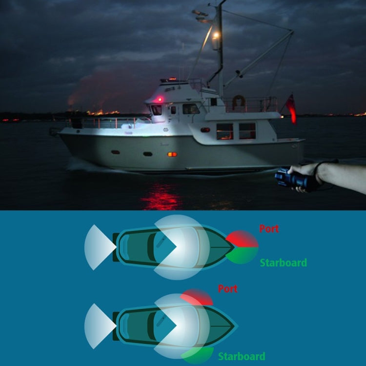 Marine Navigation Warning Light Signal LED Yacht Light, Color: Silver Shell Green - Marine Accessories & Parts by PMC Jewellery | Online Shopping South Africa | PMC Jewellery | Buy Now Pay Later Mobicred