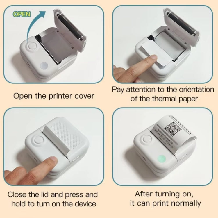 200DPI Mini Label Printer Thermal Inkless Black And White Printer With 1 Roll Printing Paper(Blue) - Printer by PMC TechLife | Online Shopping South Africa | PMC TechLife | Buy Now Pay Later Mobicred