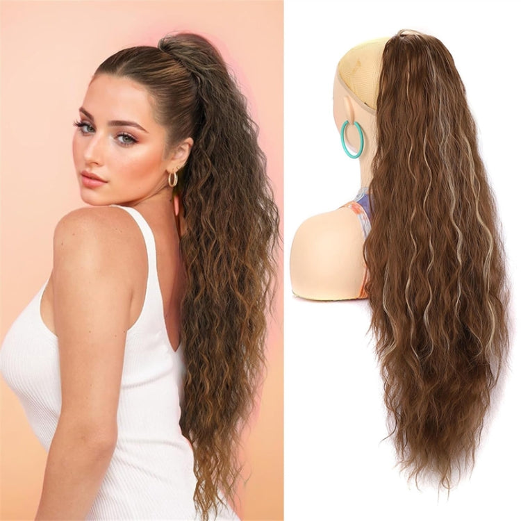 Ladies Extended Woolly Curly Rope Pulling Mesh Ponytail Wig, Color: 8M10# - free shipping - PMC TechLife - Order now!