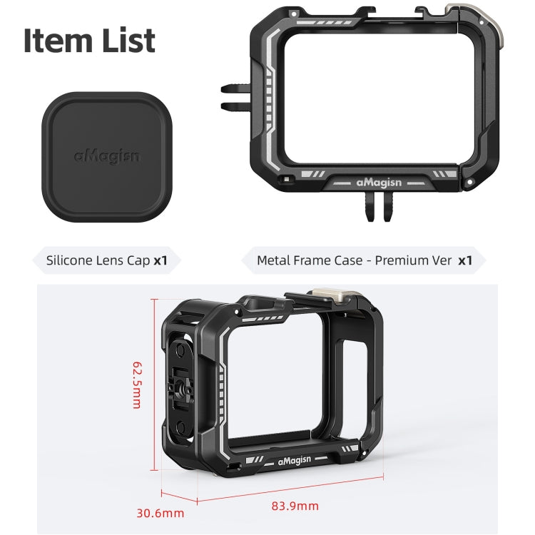 AMagisn Upgrade Ver Metal Rabbit Cage For GoPro HERO13 Black / HERO12 Black / HERO11 Black / HERO10 Black / HERO9 Black(Black) - free shipping - PMC TechLife - Order now!