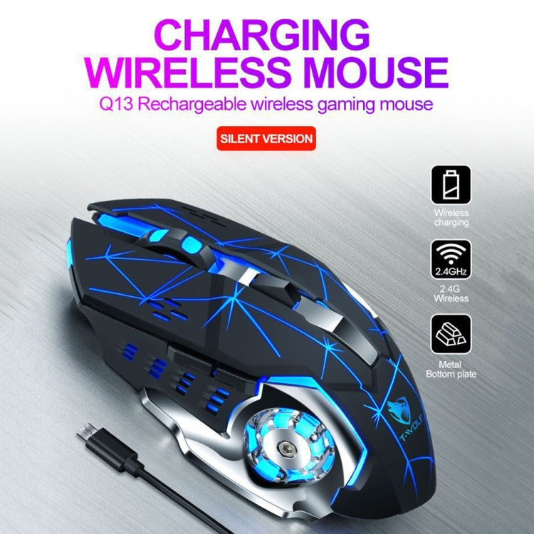 T-WOLF Q13 2.4GHz 6-keys RGB Colorful Light Gaming Wireless Mouse, Color: Single Mode White - Wireless Mice by T-WOLF | Online Shopping South Africa | PMC TechLife | Buy Now Pay Later Mobicred