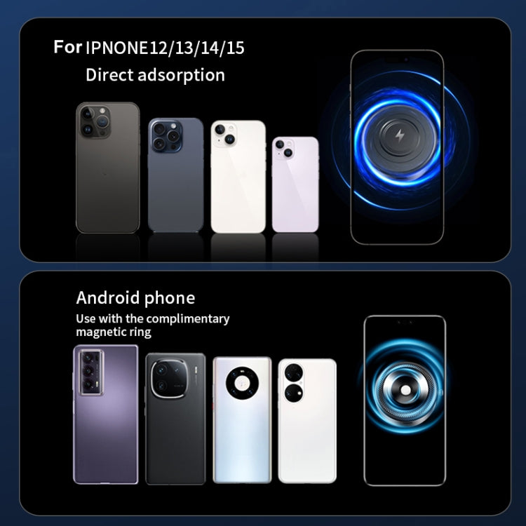 AIMITE M8 Car Wireless Charger Phone Holder Vacuum Suction Cup Strong Magnetic Support Bracket(Tarnish Black) - free shipping - PMC Jewellery - Order now!